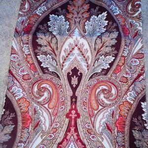 Pottery Barn Paisley Medallion Table Runner Burgundy Terracotta 18x100 Lined